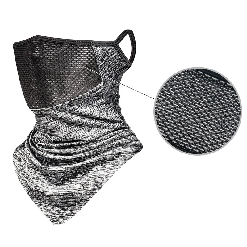 Cycling Mask Scarf Mesh Breathable Bandana Hiking Hunting Cycling Running Tube Scarf Sunscreen Hanging Ear Headband Neck Warmer