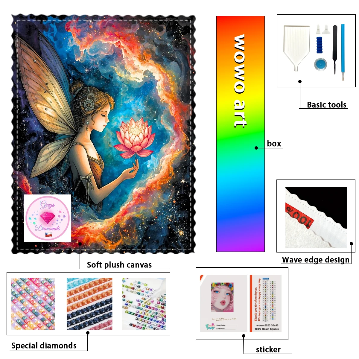 

【Gheys_ Diamond Art】Flor Estelar Crystal AB Rhinestone Fairy Dust Rhinestone Perfect Resin Diamond