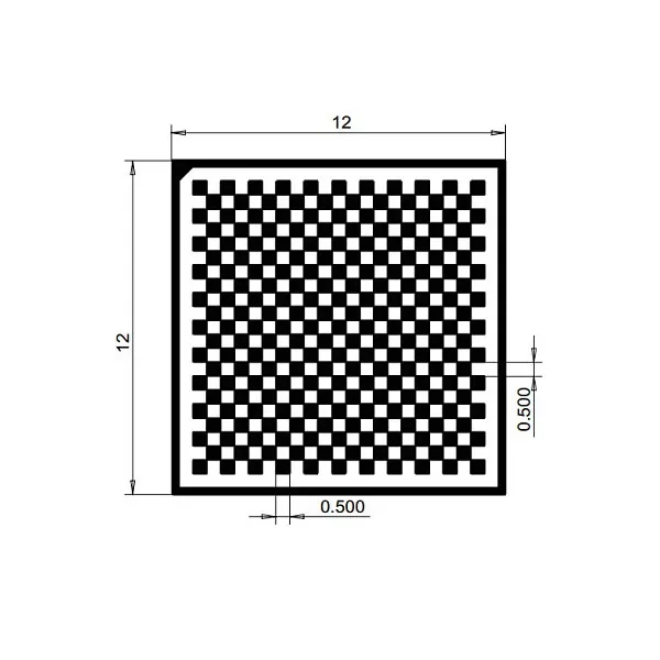 Camera Calibration Block 12X12MM Calibration Plate 0.001, Lithography Accuracy 0.5x0 5mm Square