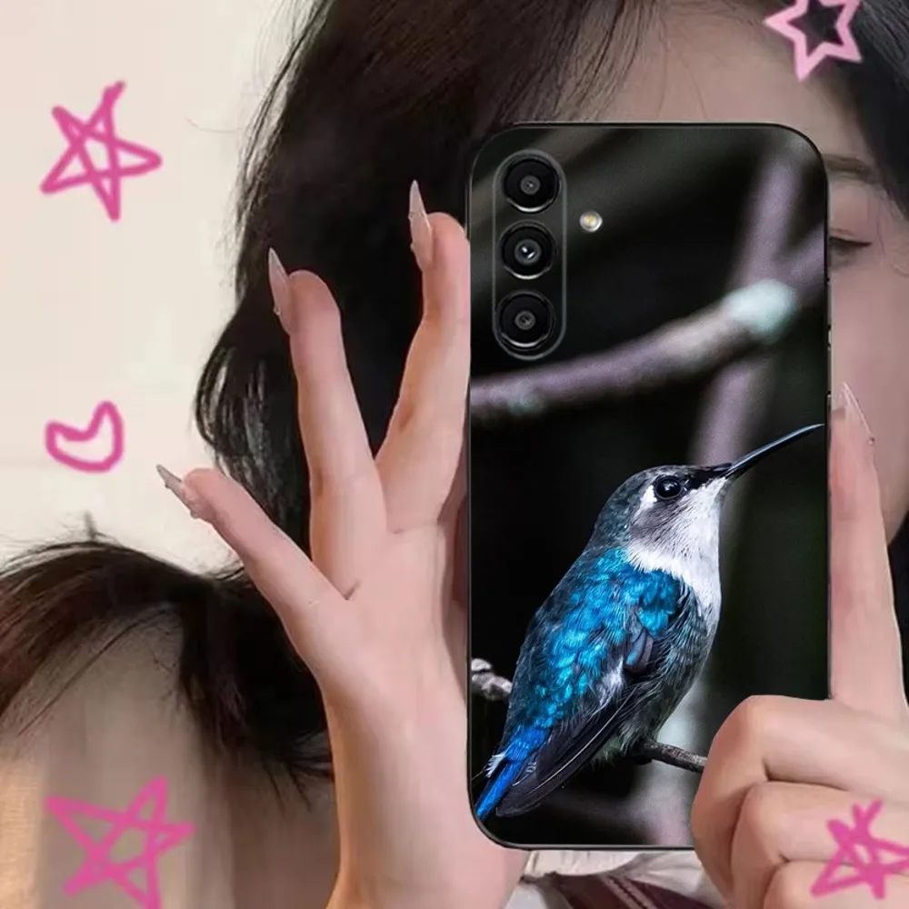 Animal Hummingbird Phone Case For Samsung S24,S21,S22,S23,S30,Ultra,S20,Plus,Fe,Lite,Note,10,9,5G Black Soft Cover