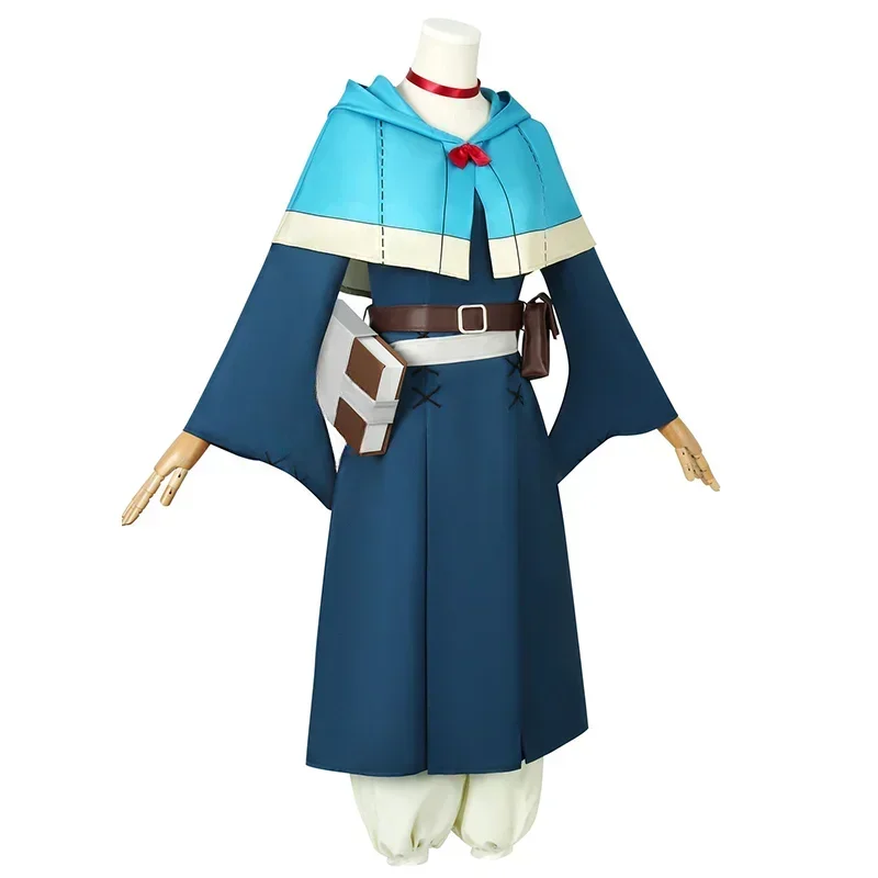 Marcille donato cosplay traje uniforme peruca anime delicioso masmorra vestido manto livro adereços elfo mago festa de halloween wear w # 1 # W