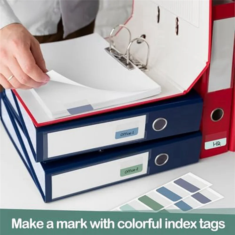 A19E-Sticky Index Tabs Multicolor Self-Adhesive Book Tabs Writable Page Tabs Transparent For Notebooksfiles