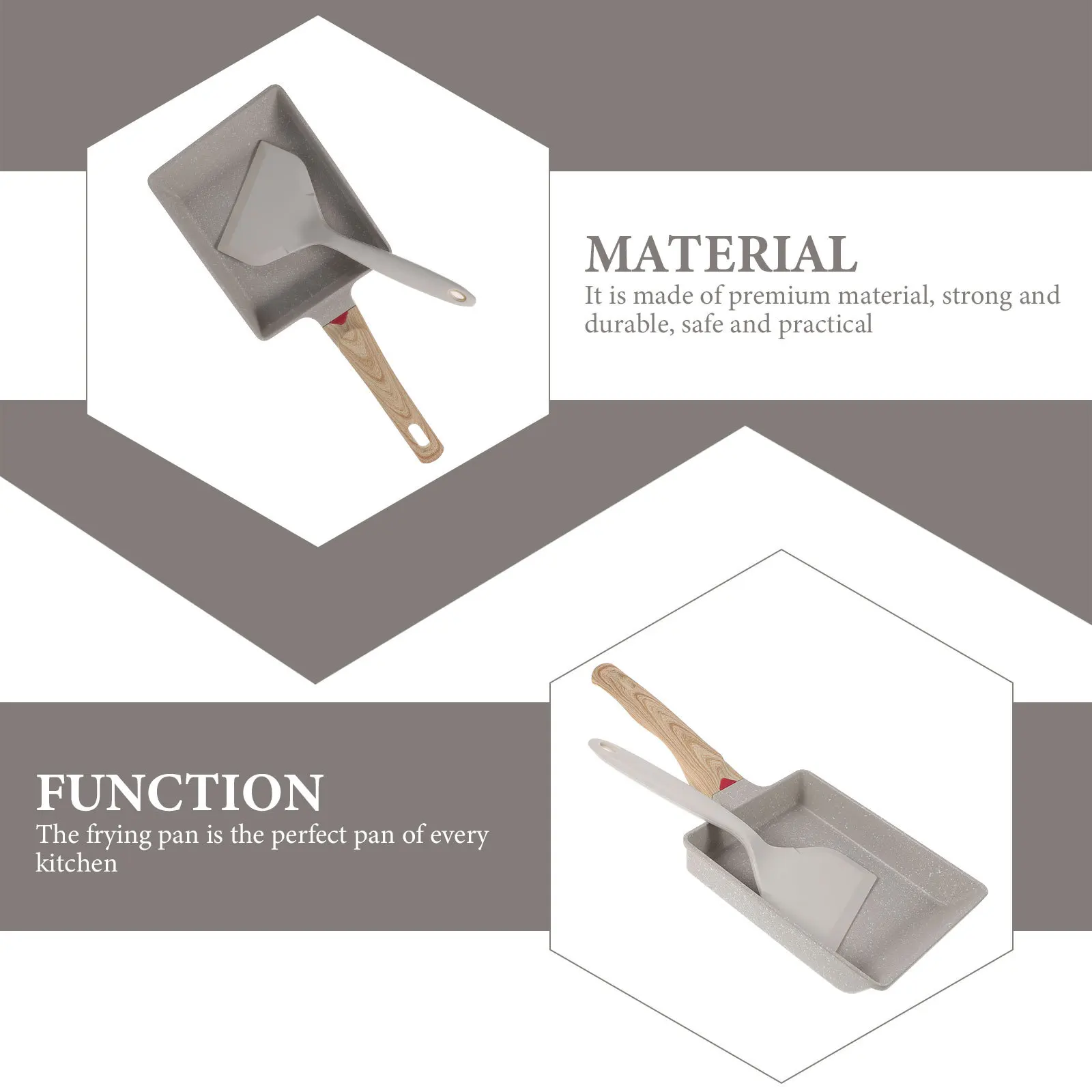 

1Set Non-Stick Frying Pan Multi-Function Egg Pan Ergonomic Handle Daily Use Kitchen Supply Frying Accessory Egg Supplies