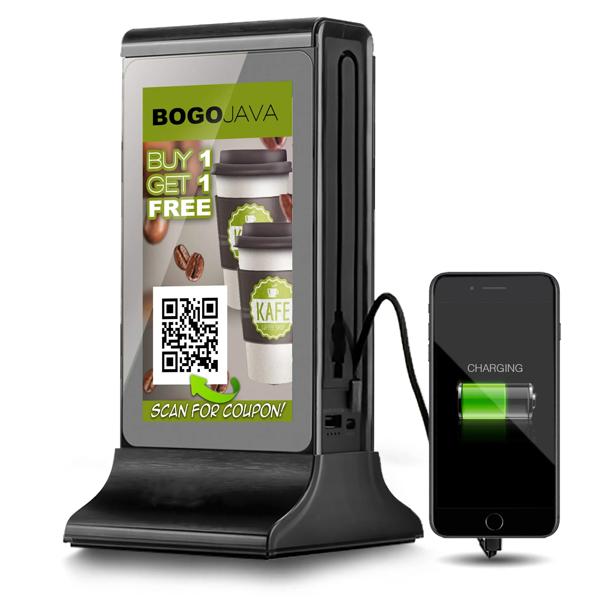 New Innovative Android WiFi Connection CMS Restaurants Bars Coffee Shops Tabletop Desktop Advertising Media Video Display Device