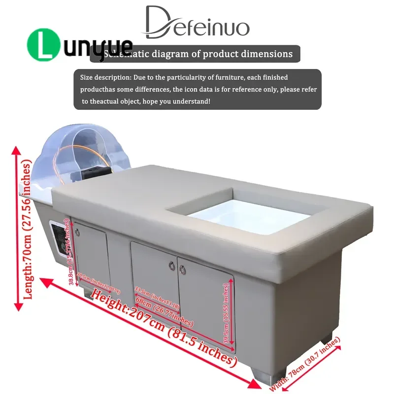 Modern Luxury Multi Functional Shampoo Bed with Water Circulation System for Hair Spa and Gym Use Comfortable Durable