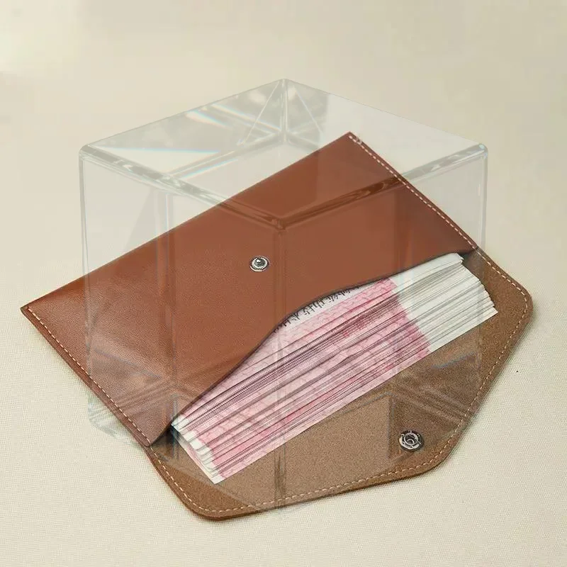 Unisex Wallet Retro Long Leather Envelope Pouch Snap Button Cash Storage Bag For Travel Gift School