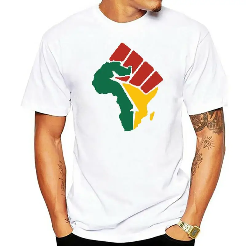 New Africa Map T Shirt Men Summer Cotton O Neck T-shirt Africa Reggae Music Man Tshirt Top