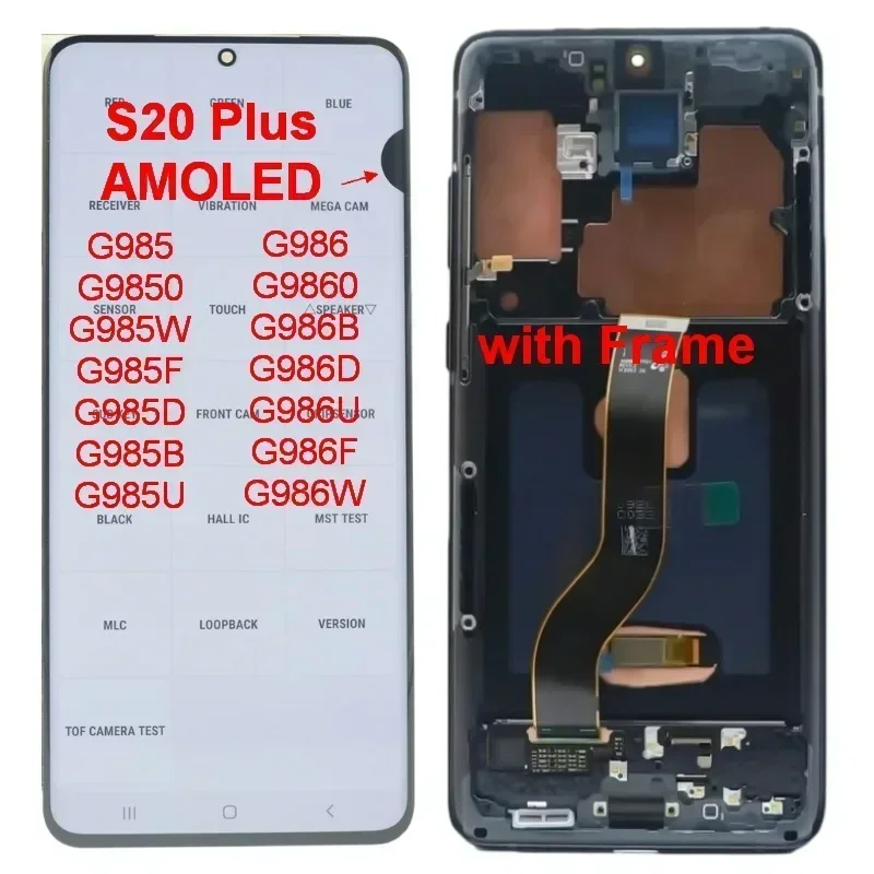 

Super AMOLED LCD screen for Samsung Galaxy S20 plus, g985, g985f, g985b/DS, g985u, touch glass screen, digitizer Assembly