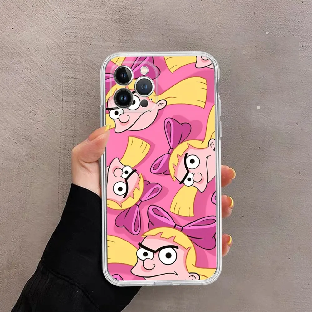 Hey Arnold Helga Bonito  Phone Case For iPhone 14 11 12 13 Mini Pro XS Max Cover 6 7 8 Plus X XR SE 2020 Funda Shell