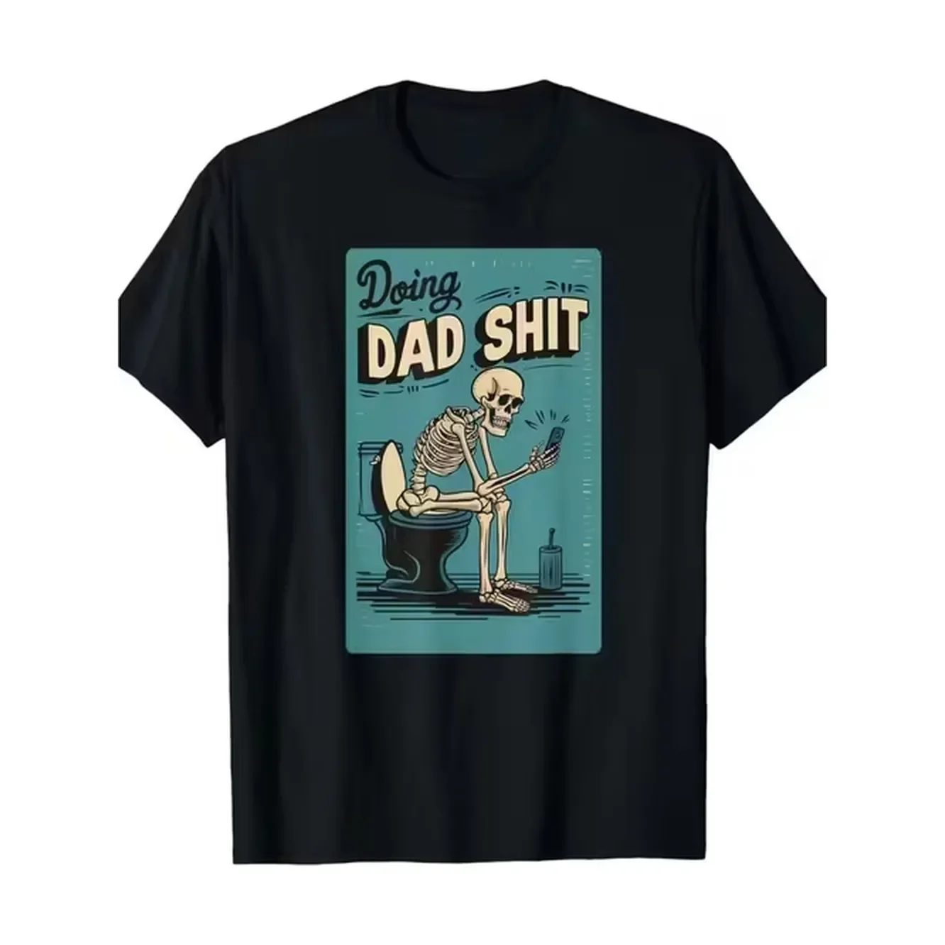 T Shirt 100 Cotton Crew Neck in Black with Whimsical Print Ideal for Casual Wear Gardening Clothes Black White Print Round Neck for Men As A Halloween Christmas Thanksgiving or Birthday Gift