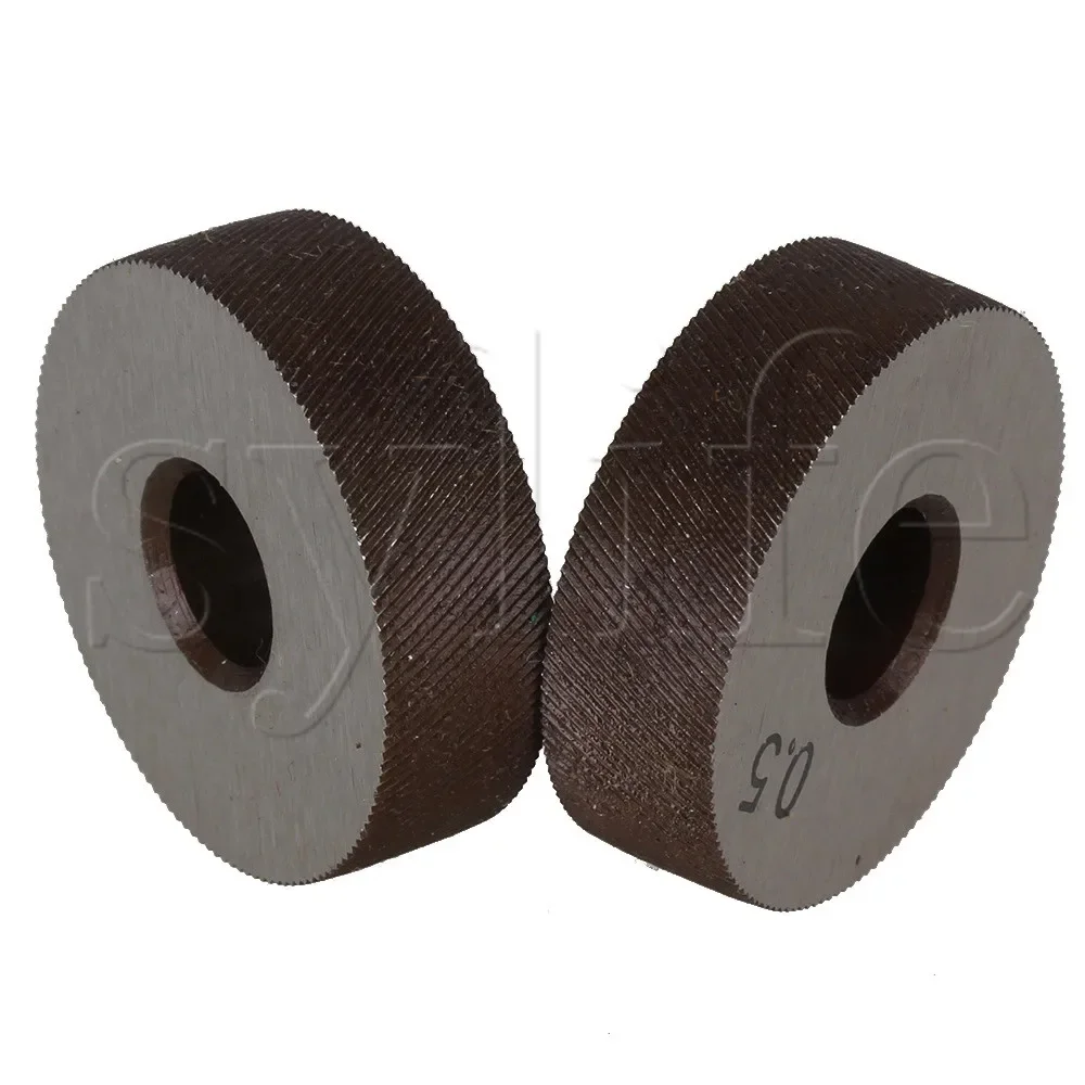 2PCS HSS Diagonal Knurling Wheel 0.5mm Pitch Coarse Linear Pattern for Metalworking