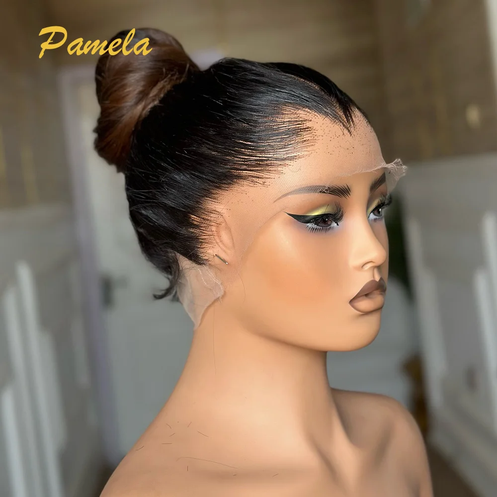 

Парик из натуральных волос Lagos Hairline M-Shaped Ombre 1b/4, прямой, с прозрачной кружевной основой 360, 13x6, для женщин