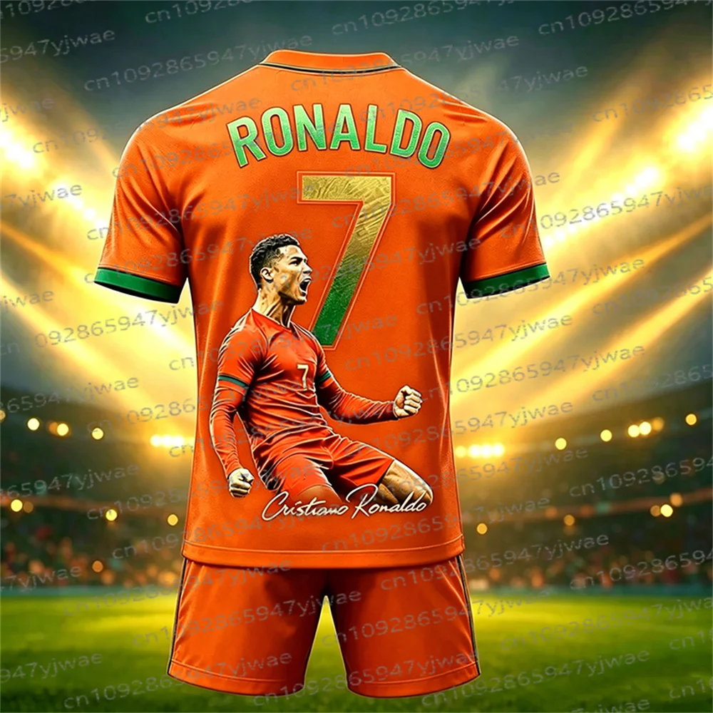 26/27 Sonderedition Ronaldo Fans Fußballtrikot T-Shirt Shorts Set Damen Herren Sportbekleidung Sommer Casual Kinder T-Shirt Set 2-teiliges Set – Detail 13