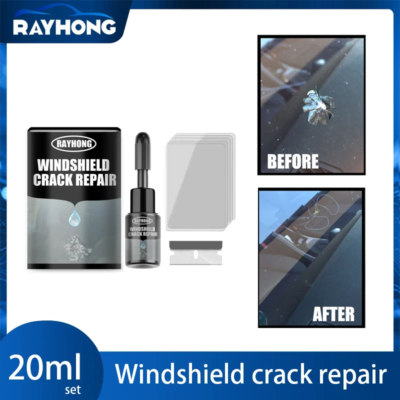 Car Windshield Crack Repair Fluid 20ml Window Repair Kit Liquid Glass for Car Cracked Glass Repairing Automotive Windshield