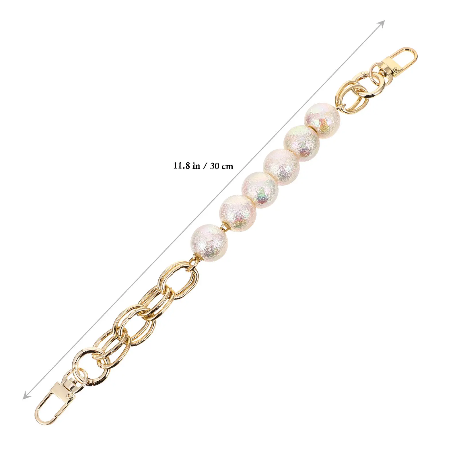 1Pcs White Pearl Bag Chain Replacement Strap High Quality Resin Metal Handbag Extender Decorative Clutch Purse Strap Accessory