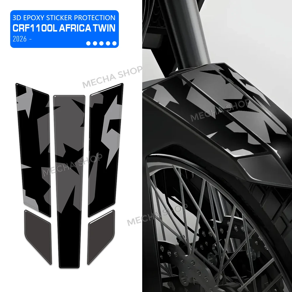 

Motorcycle Accessories 3D Resin Decal Kit For Africa Twin CRF1100L 2025 2026 Front Fender Sticker Kit