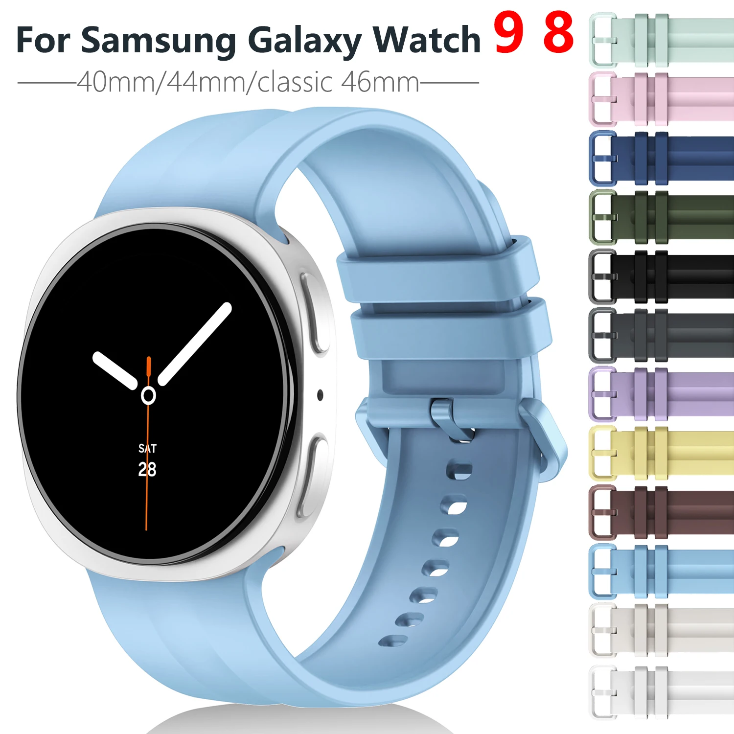 Original-Armband für Samsung Galaxy Watch 9 44mm 40mm Silikon-Sportarmband Galaxy Watch 8 40mm 44mm 8 Classic 46mm Correa