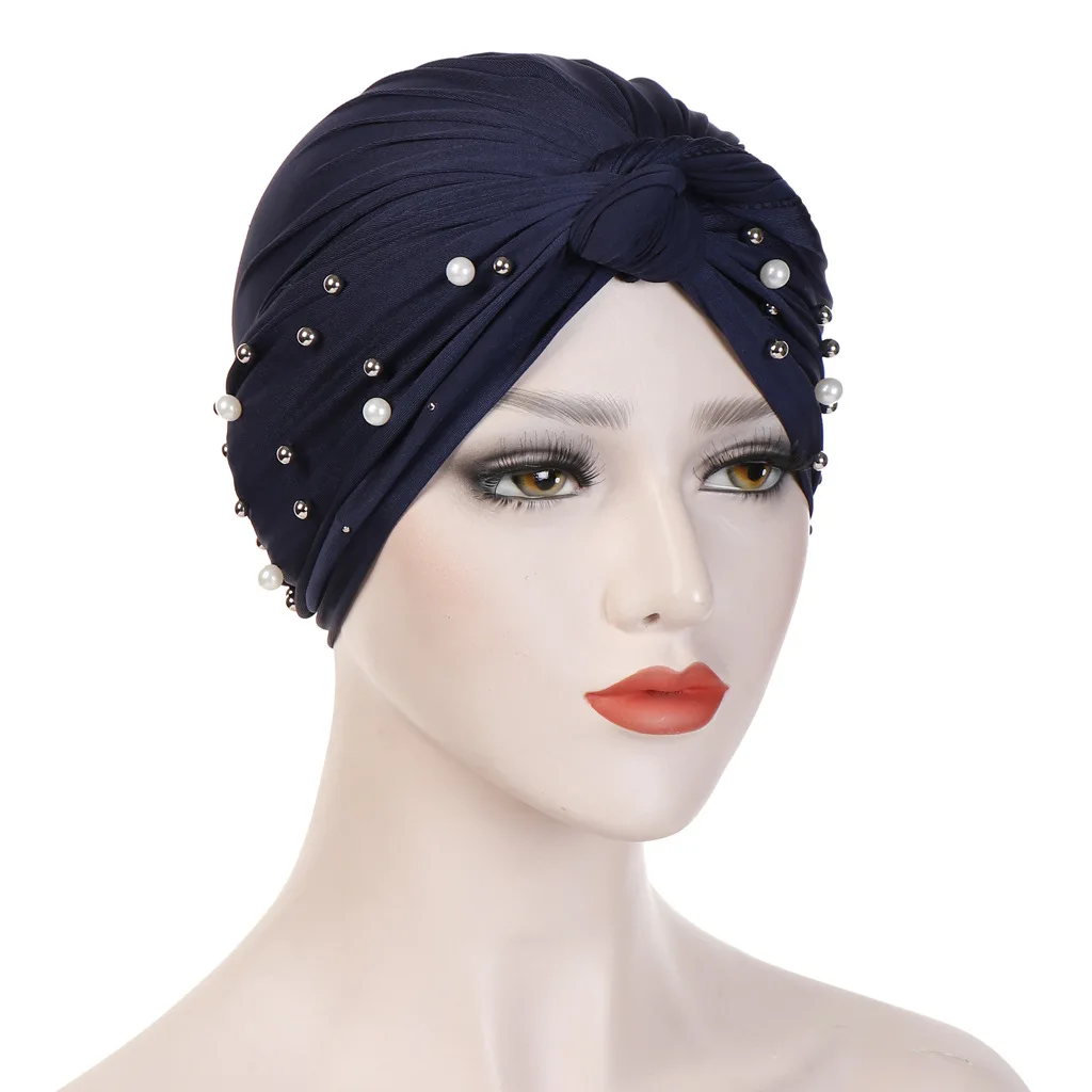 

Beading Wrap Head Scarf for Women Fashion Twisted Turban Cap African Lady Head Wraps