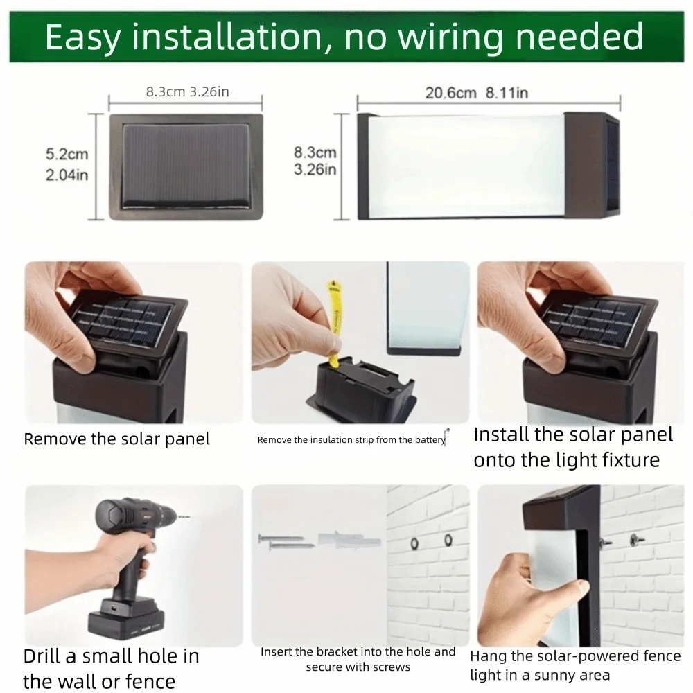 防水ソーラーライト自動光測定センサー壁掛けランプ温白色光雰囲気装飾