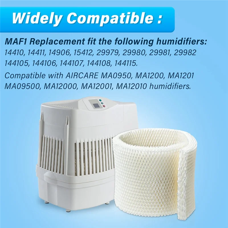 MAF1 Wick Umidificador Filtro para Aircare, Filtro, Compatível para Esso Air, Eden Moistair, 2 Pack