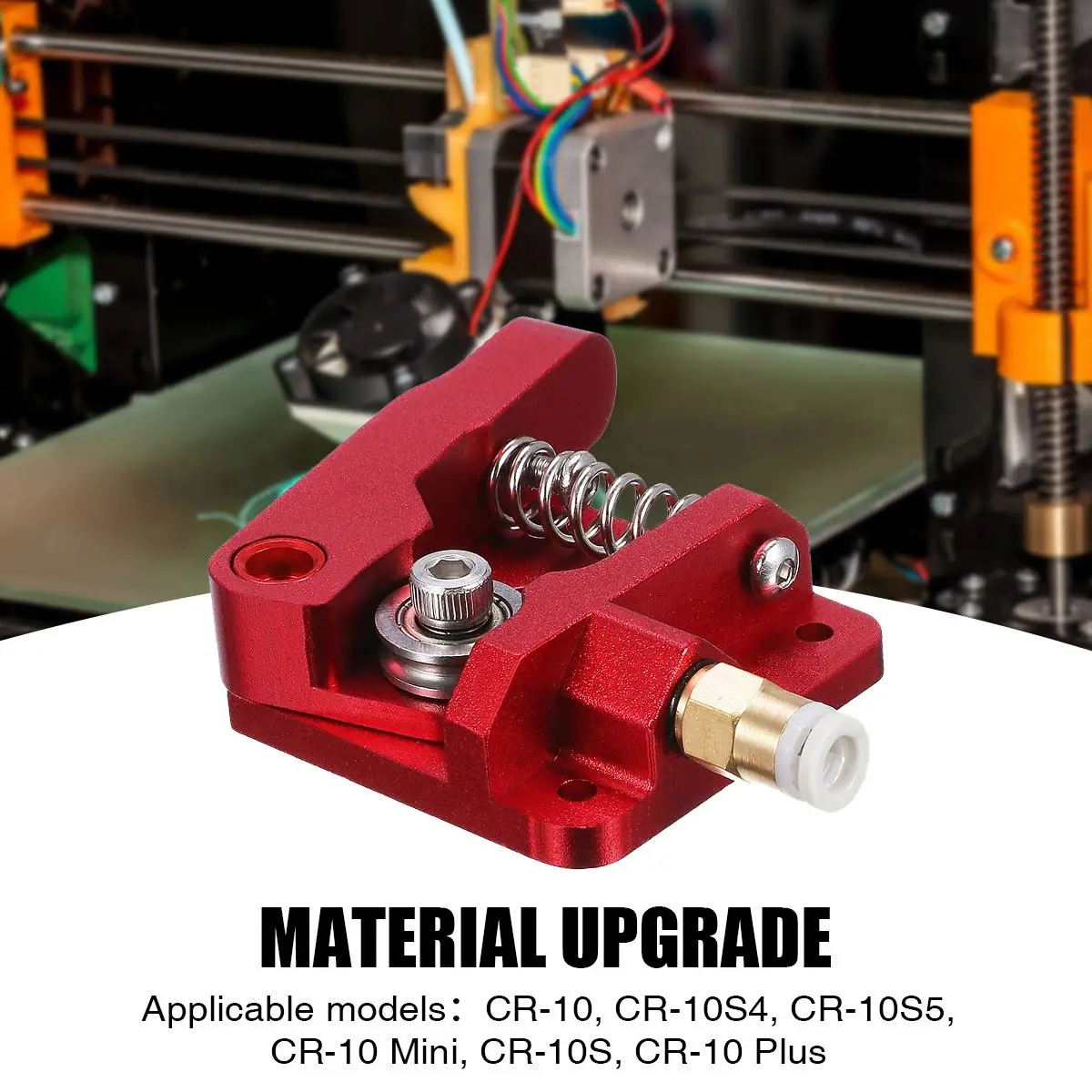 Red Metal Block Bowden Extruder Kit for Ender-3/Ender-3 Pro/Ender-3 V2/CR-10 Pro V2 3D Printer Right Hand 3D Printer Accessories