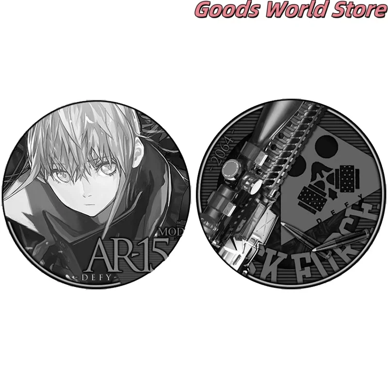 الأصلي AR15 AN94 M4A1 AK12 شارة عملة تذكارية تحصيل عملة الفتيات المواجهة أرقام AR15 تأثيري حلي ACGN أنيمي #1