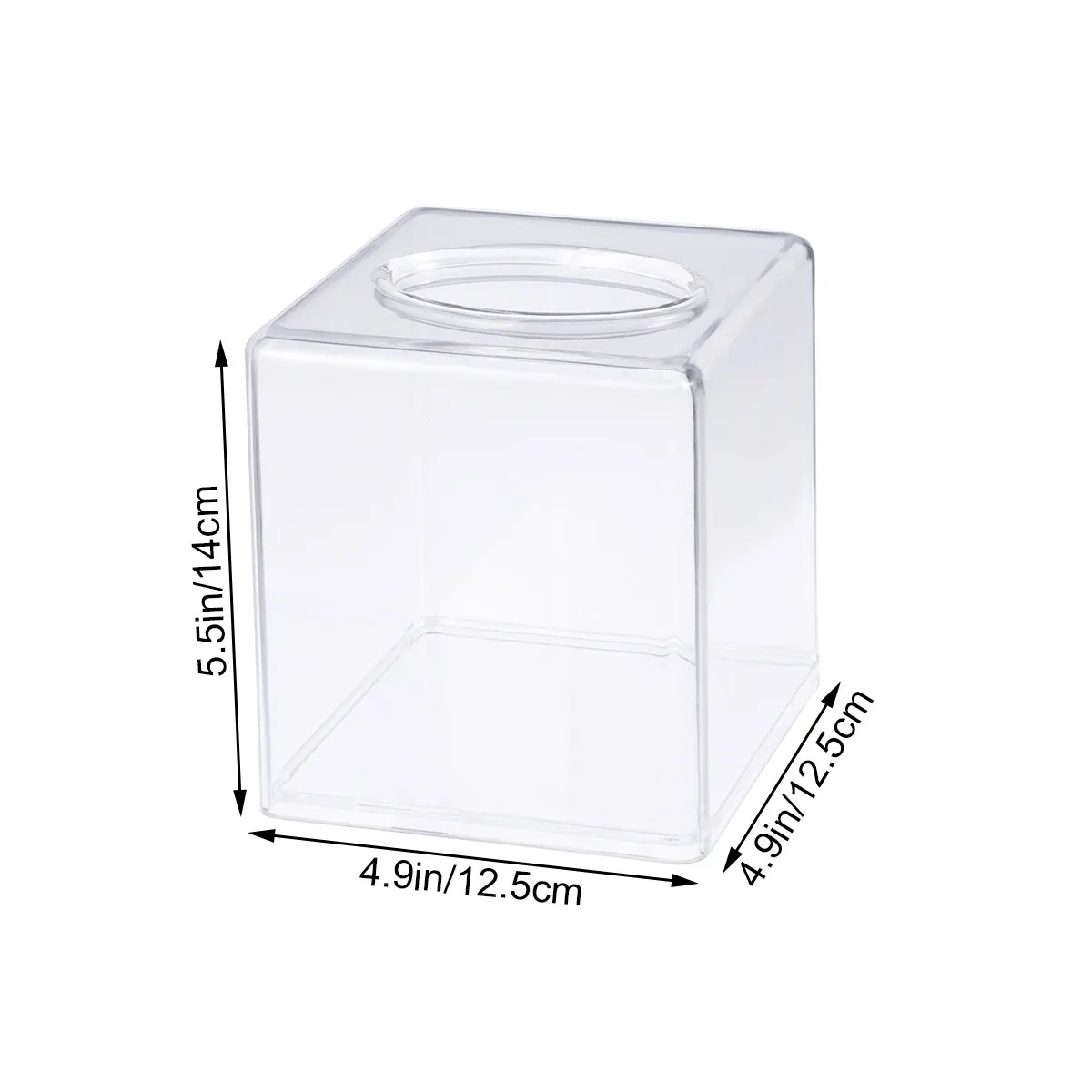 Fashion Acrylic Square Tissue Box Transparent Tissue Holder Paper Storage Case Home Car Office Bedroom Bathroom Decor - view 3