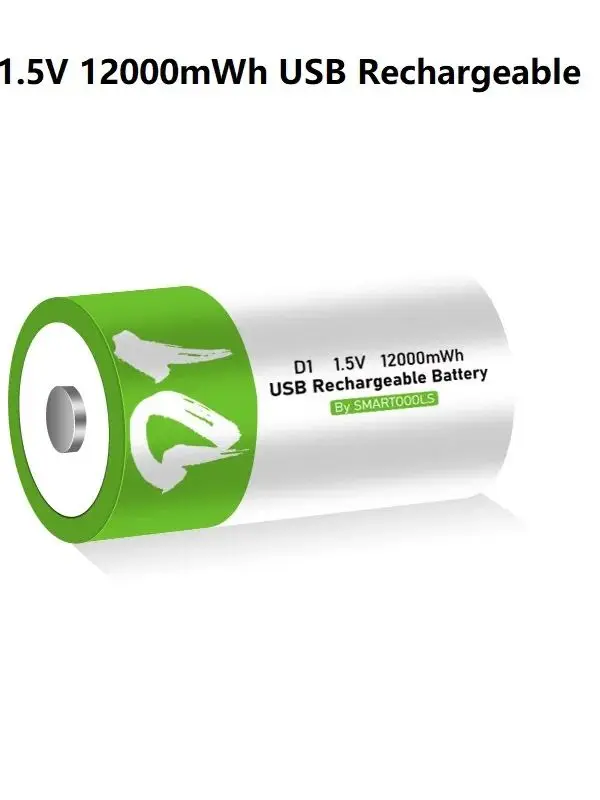 1-10PCS USB Rechargeable D Size Batteries LR20 Li-ion 1.5V 12000mWh with Type-C Cable for Gas Appliances