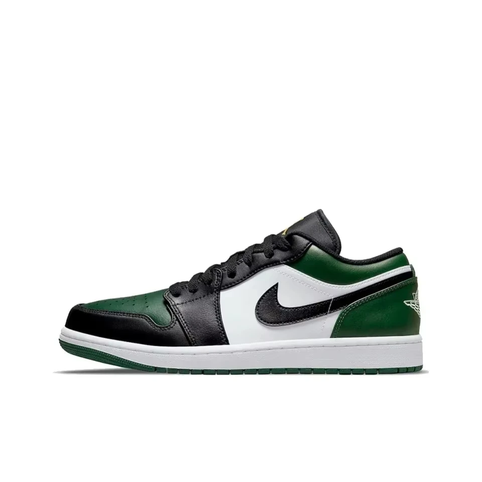 

Air Jordan 1 Low "Celtics""Green Toe"Green Black White Color Men's Retro Classic Basketball Shoes Sneakers 553558-371