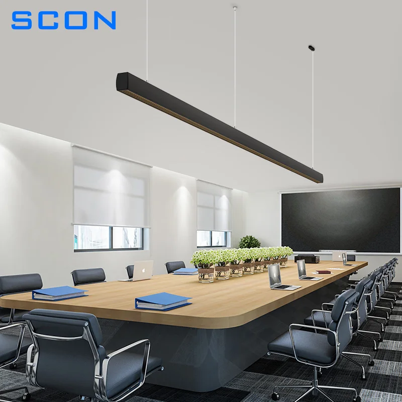 SCON Minimalist Restaurant Led Pendant Lights Simple Style Modern Dining Room Table Lamps Office Long Bar Table Chandelier Light