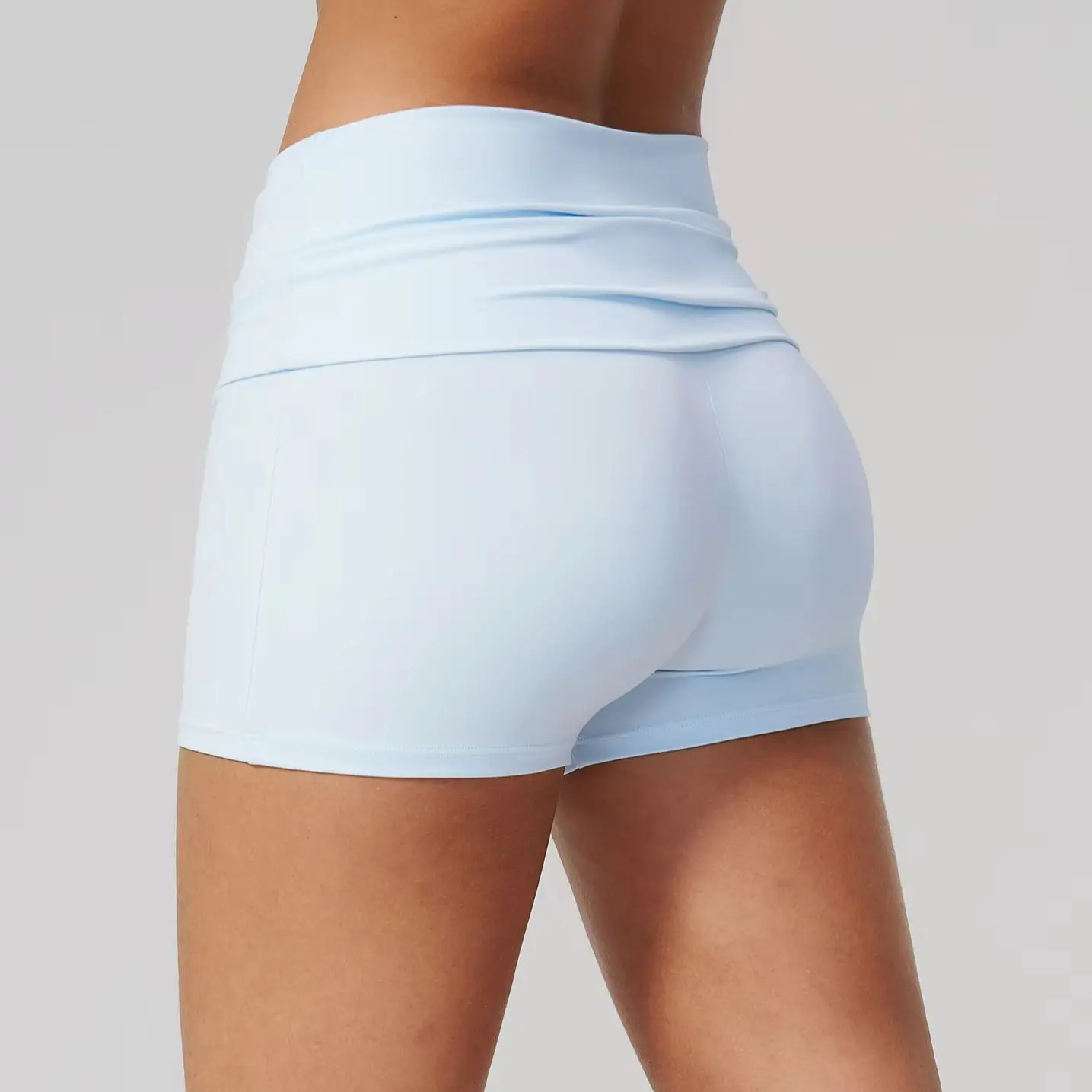 Yoga Shorts Women High Waist Flip up Fitness Shorts Tights Elastic Sport Cycling Shorts Female Breathable Workout Push Up Shorts