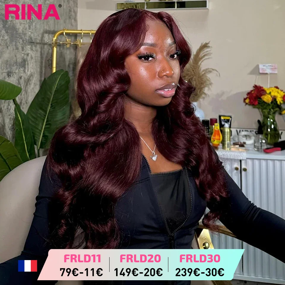 99J Dark Burgundy 180 densité Body Wave 13x4 dentelle perruque avant 13x6 dentelle à cheveux perruque frontale dentelle transparente colorée brésilienne