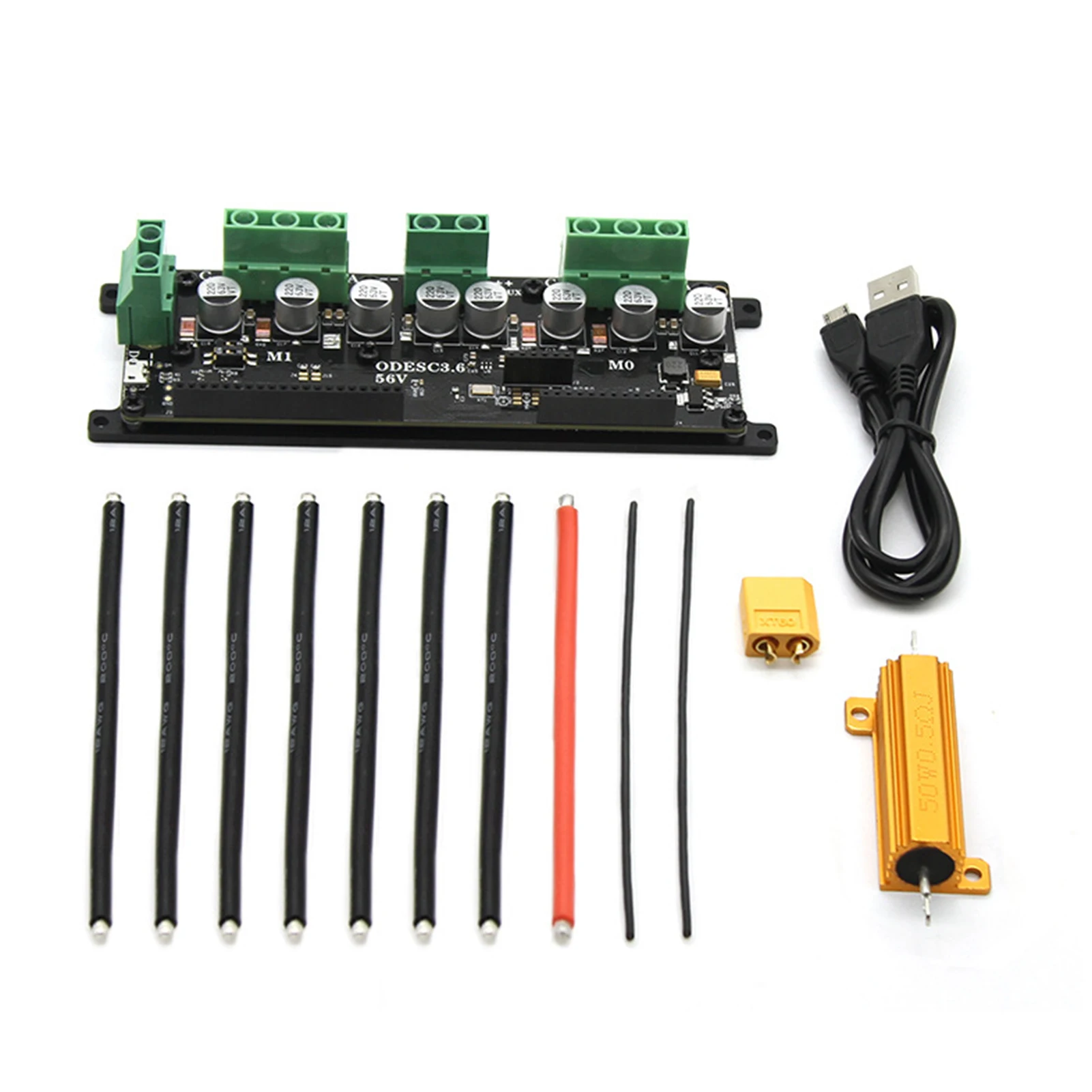 ODESC3.6 Motor Controller Dual Drive FOC BLDC Optimized Brushless Motor Control Board 8-56V 50A Module Kit Based on ODrive