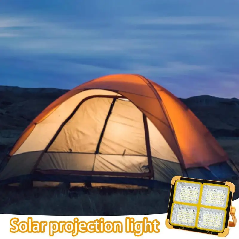 LED Flood Light IP66 Waterproof Rechargeable Solar Hand Light Magnetic Camping Light With 4 Lighting Modes 8600 Lumens Outdoor