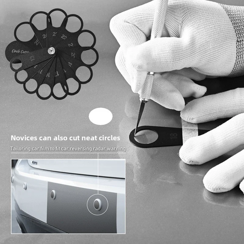 TOFAR Car Radar Hole Film Circular Cutting Tool Circle Cutting Mold Vinyl Film Wrap Craft Knife DIY Aid Styling Tool 13~25mm