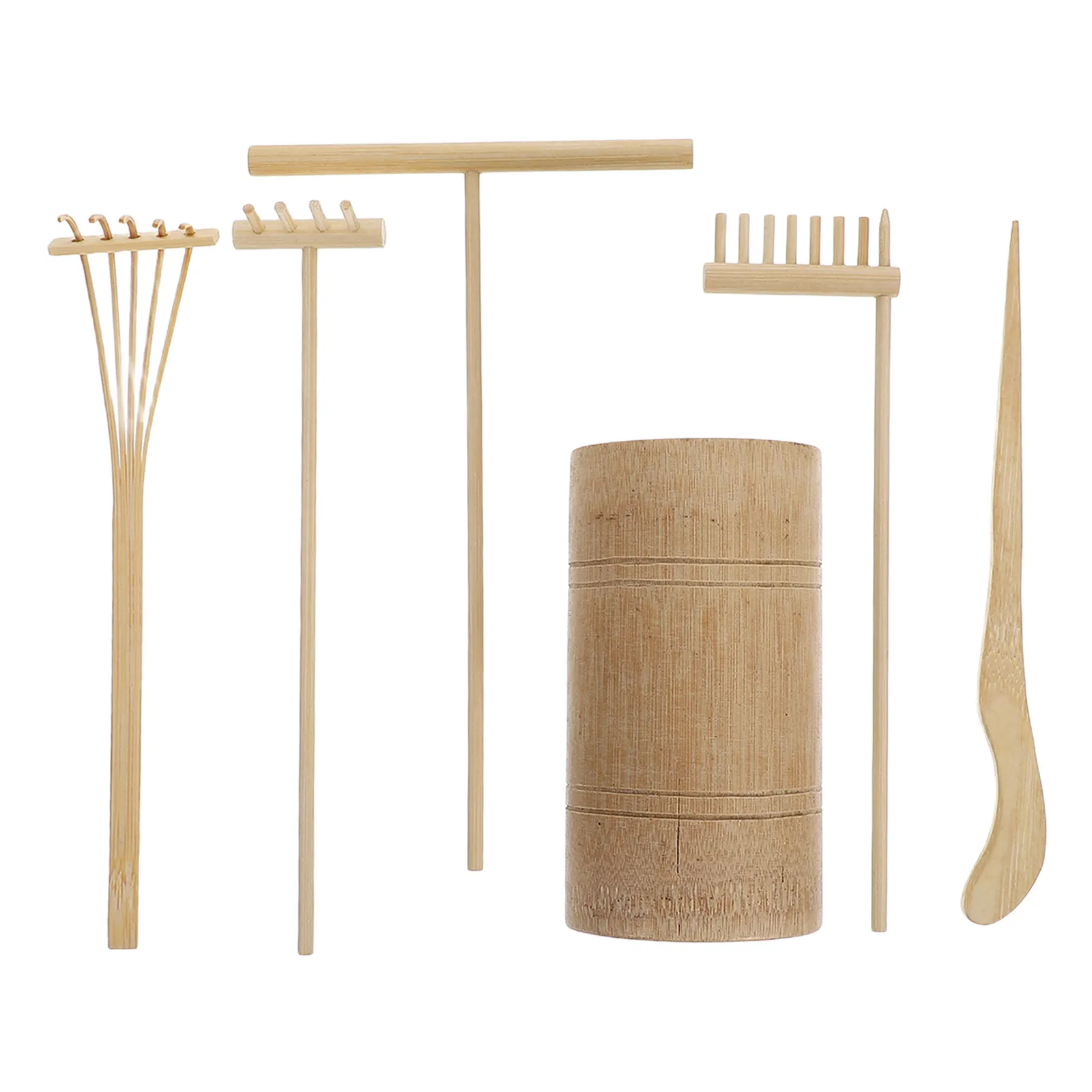 

1 set 1 Set Zen Garden Rake Kit Bamboo Mini Sand Rakes For Micro Landscape Table Art Diy Craft Tools Home Office Decor Miniature