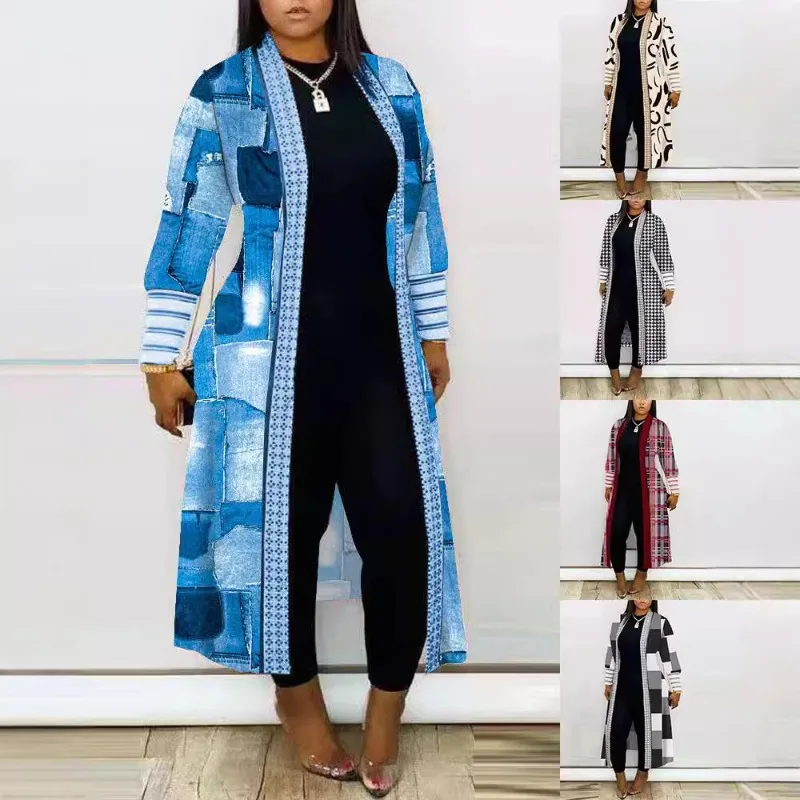 

2025 Autumn and Winter New Women's Coat Long-sleeved Splicing Loose Commuter Trench Coat