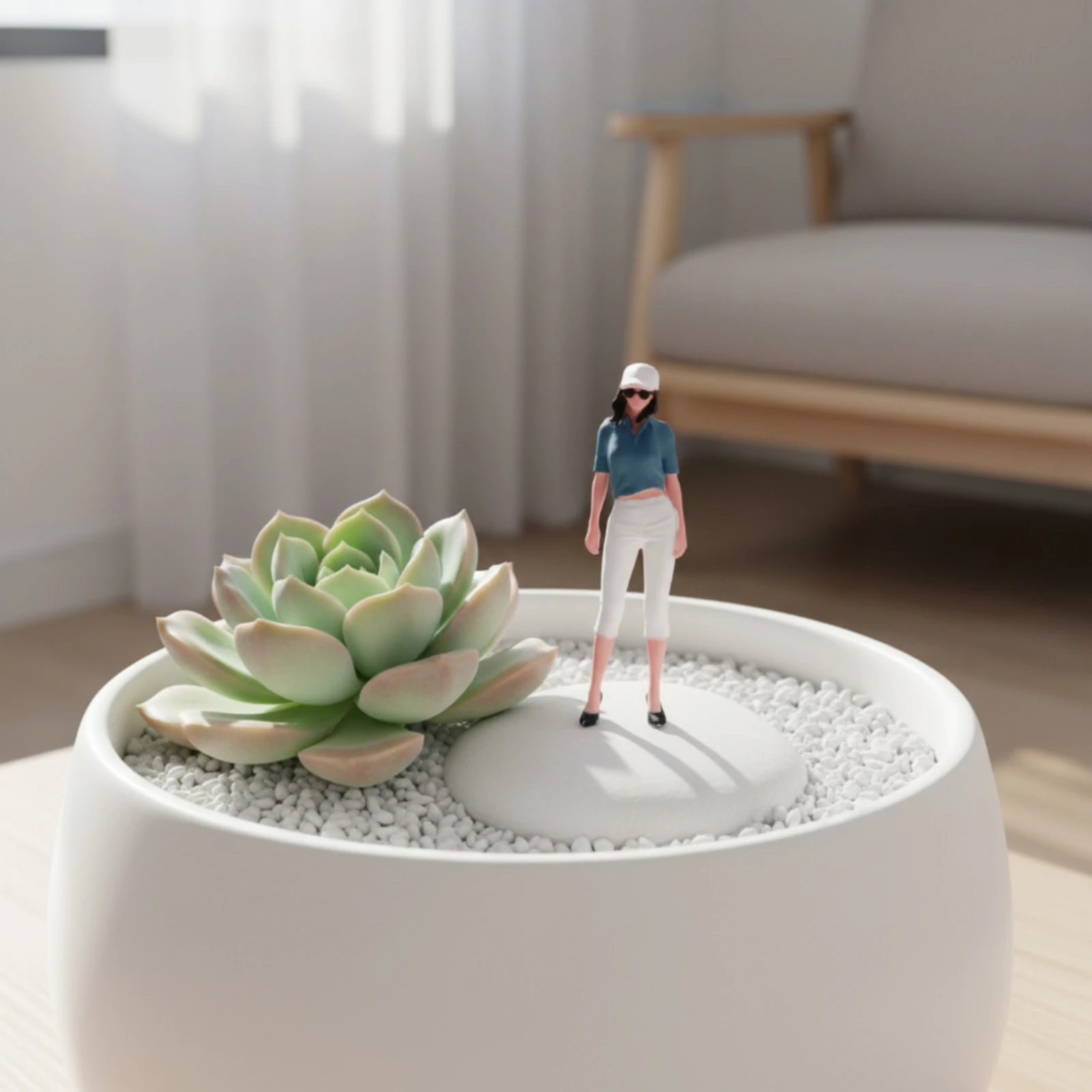 Female Figurine Hand-Painted Miniature Figure Scale Model Figure Resin Diorama People Fashionable for Display