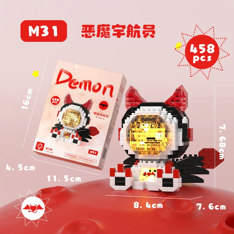 Cute Demon Twelve Constellations Astronaut Building Blocks Pisces Capricornus Model Sagittarius Mini Brick Libra Toys For Gift