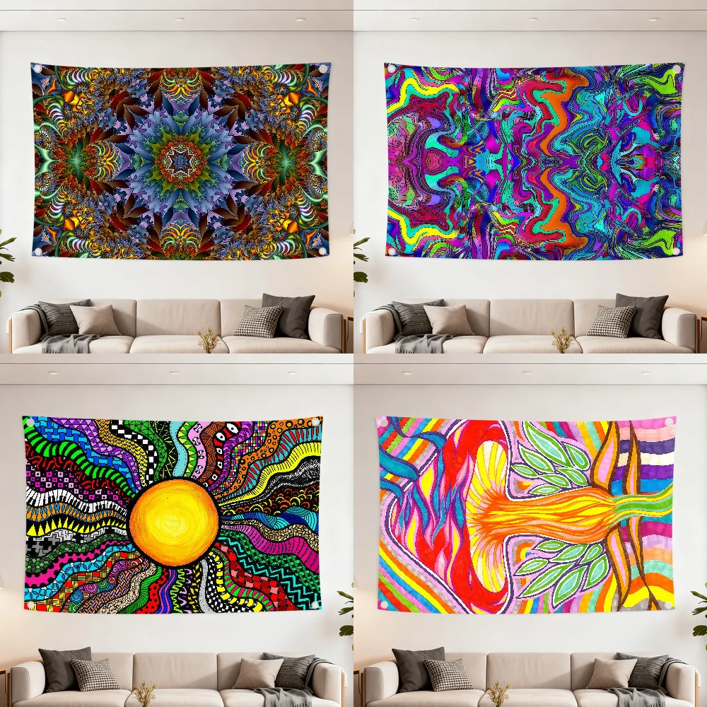Art Psychedelic Geometrical Figures c flag Best Price Decoration Outdoor Picnic Party Art Hanging Home Camping Party Banner Boom