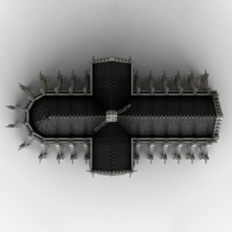 17992 stücke Moc Kathedrale von Saint Remigius Mittelalterliche Burg Modulare Architektur Bausteine Montage Ziegel Spielzeug Kinder Geschenke