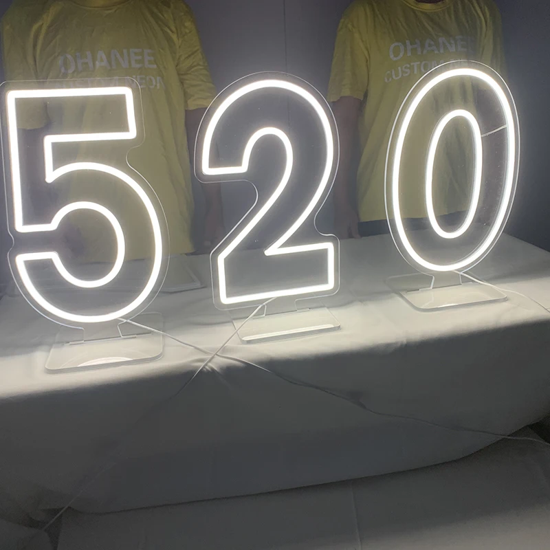 Custom Age Number LED Neon Signs 1 2 3 4 5 6 7 8 9 0 Lights 5v USB with Standing for Birthday Wedding commemoration day Decor