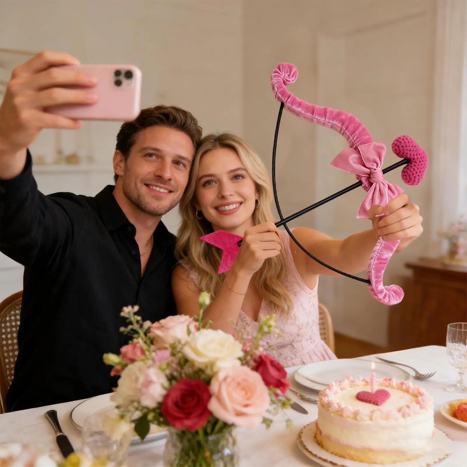 

Реквизит для костюмов на День святого Валентина, романтические аксессуары для косплея, праздничные банты, реквизит для пар, для парней и девушек