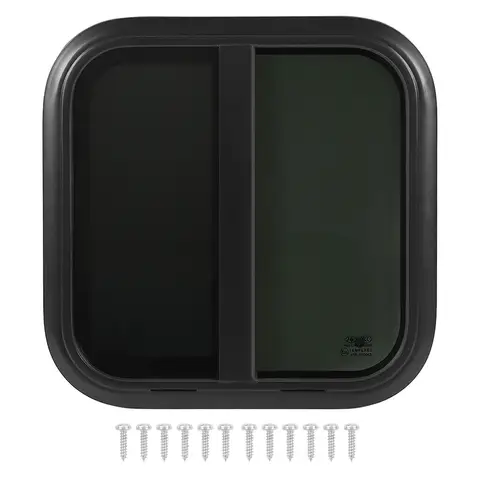 둥근 슬라이딩 창문 방충망 강화 유리 RV 우수한 밀폐성 600x600mm 알루미늄 합금 카라반 캠핑 트레일러 RV용