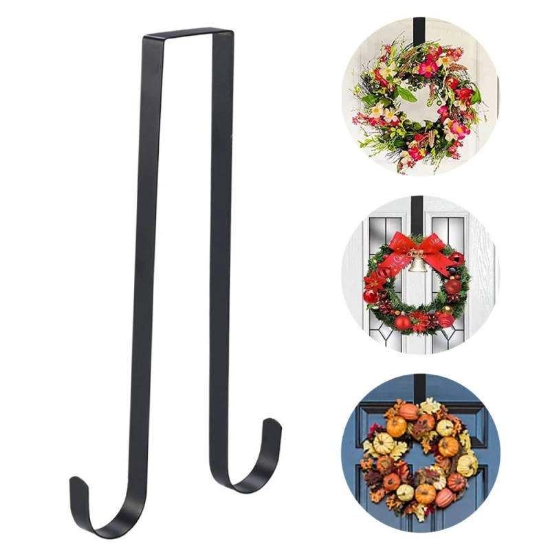

Floral Wreath Hanger For Front Door Double-sided Wreath Metal Hook For Christmas Easter Wreath Door Hanger Xmas Party Supplies