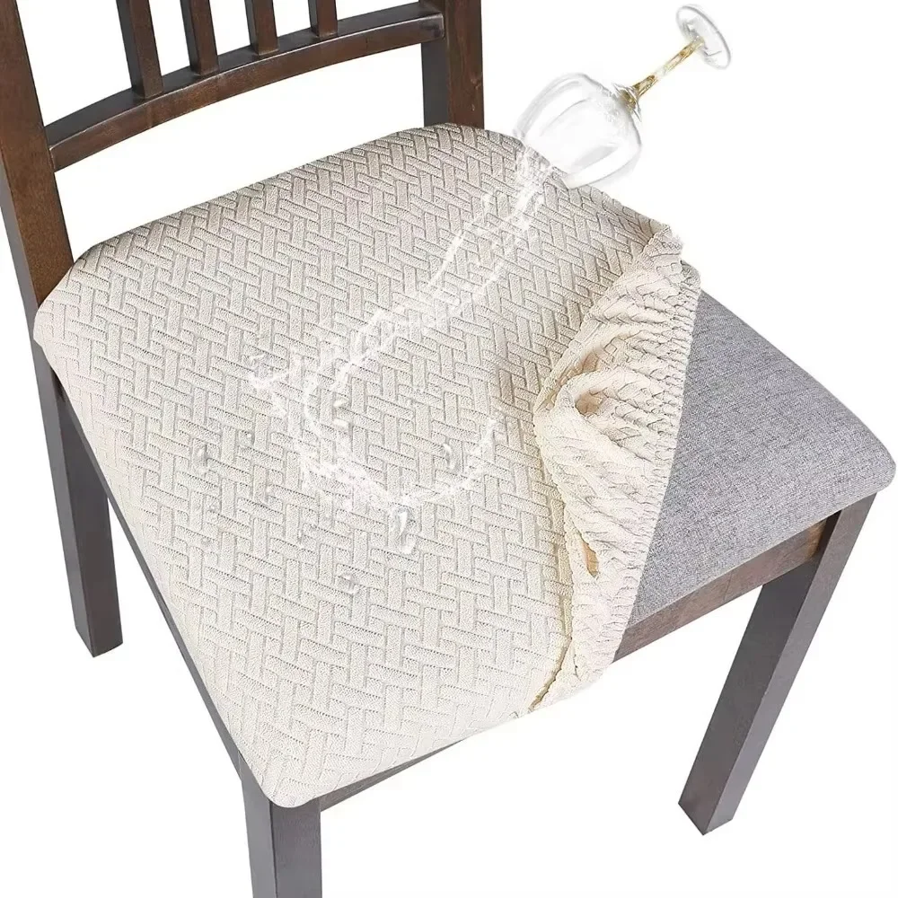 T Pattern Jacquard Waterproof Chair Seat Cushion Cover with Buckle for Home Use Long Plaid Design Hot Selling