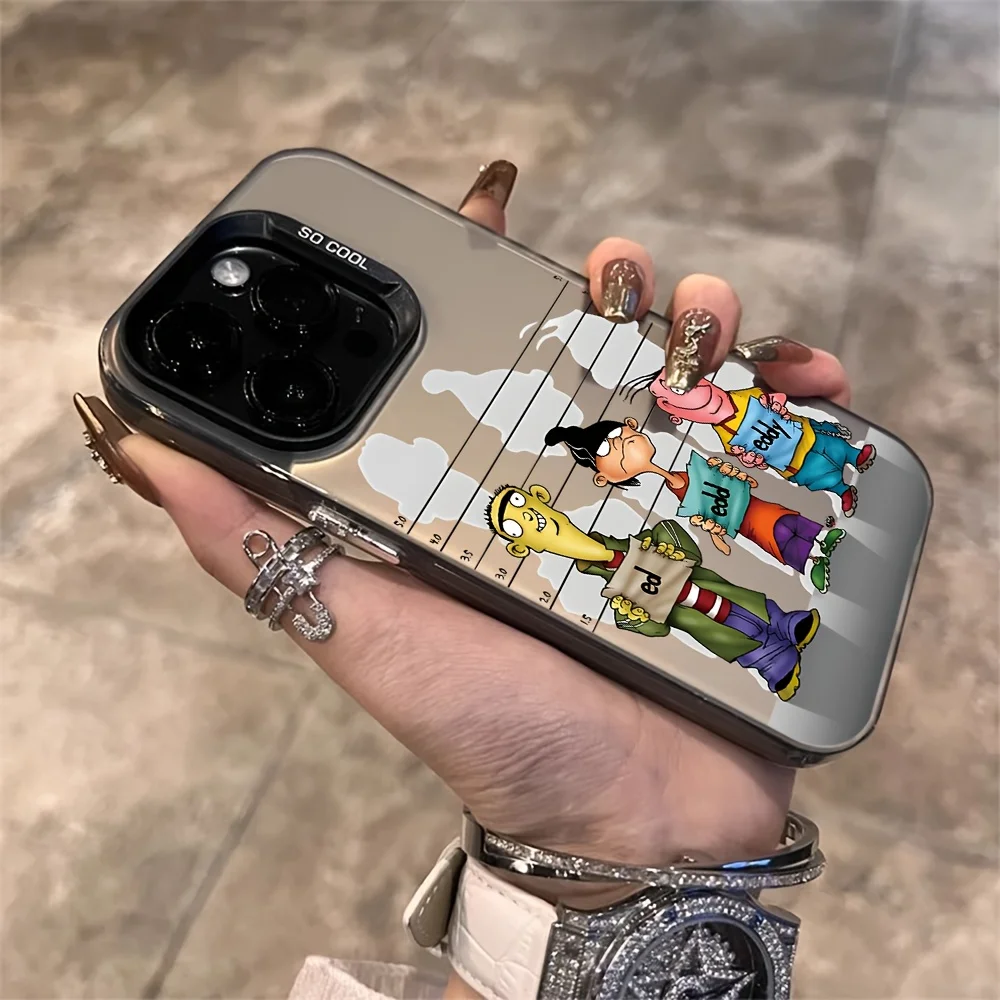

Матовый чехол с персонажами мультфильмов для iPhone 17 Air 16 E 15 14 Plus 13 12 Mini 11 Pro Max, акриловый лист, силиконовый чехол с твердым краем
