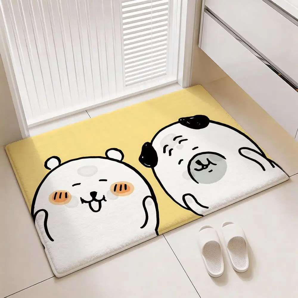 

Мягкий утолщенный фланелевый коврик для пола с изображением милого медведя N-Nagano Bears, нескользящий коврик для двери, ковер для гостиной, домашний декор
