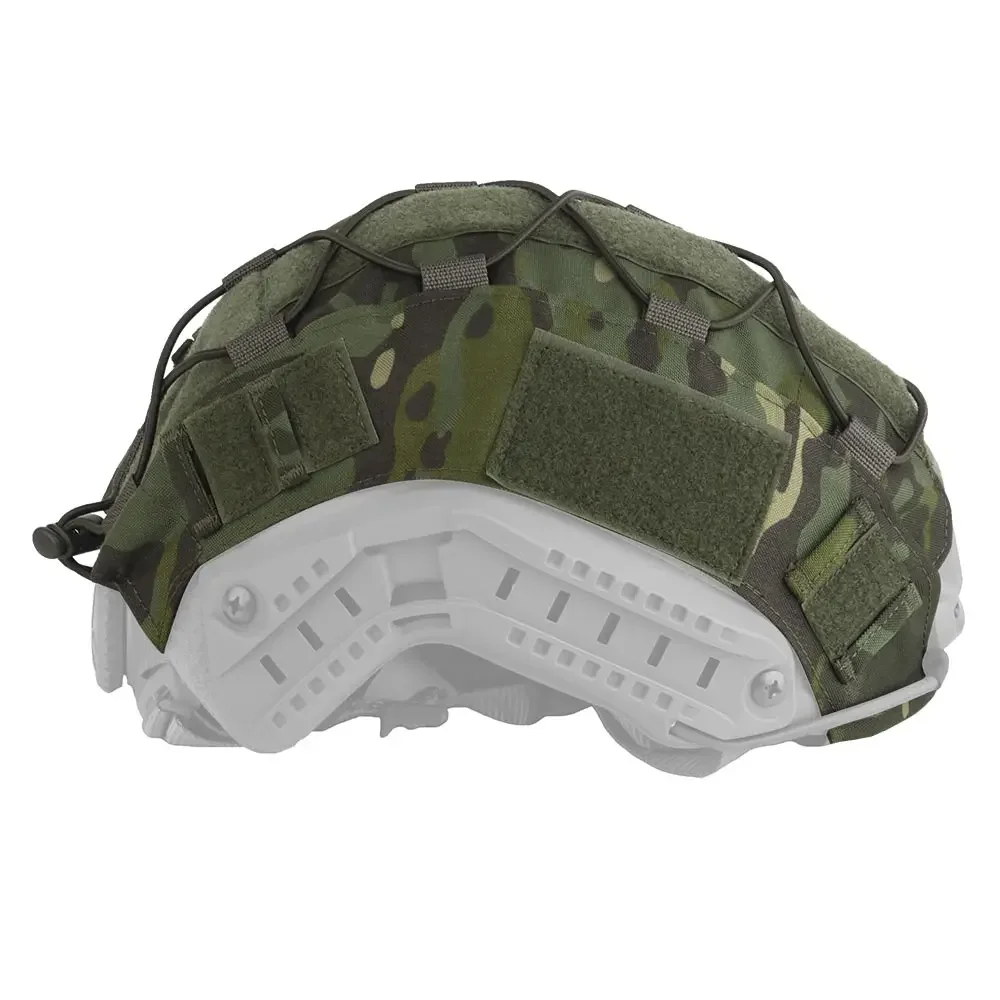 Tactische Helmhoes Voor Mh Pj Bj Ops-Core Snelle Helm Paintball Jacht Airsoft Helm Cover Camo Met Elastisch Koord