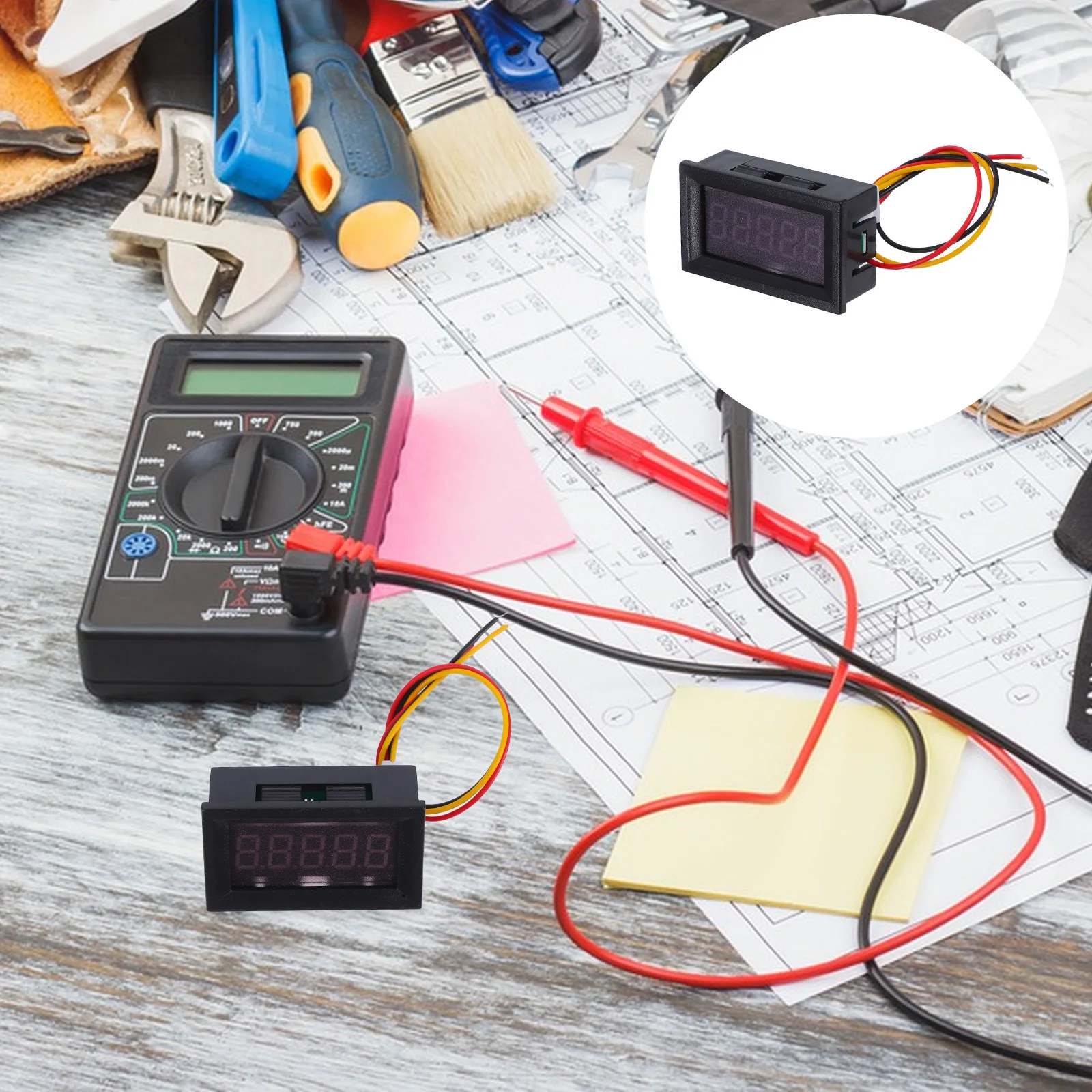 

Digital Voltmeter 5-Digit High Precision Voltage Meter 33V Positive Negative Display for Electronic Lab Industrial Use LED